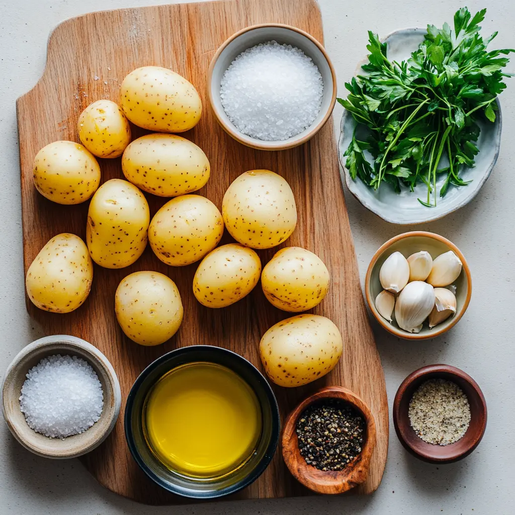 AIR FRYER POTATOES ingredients layout