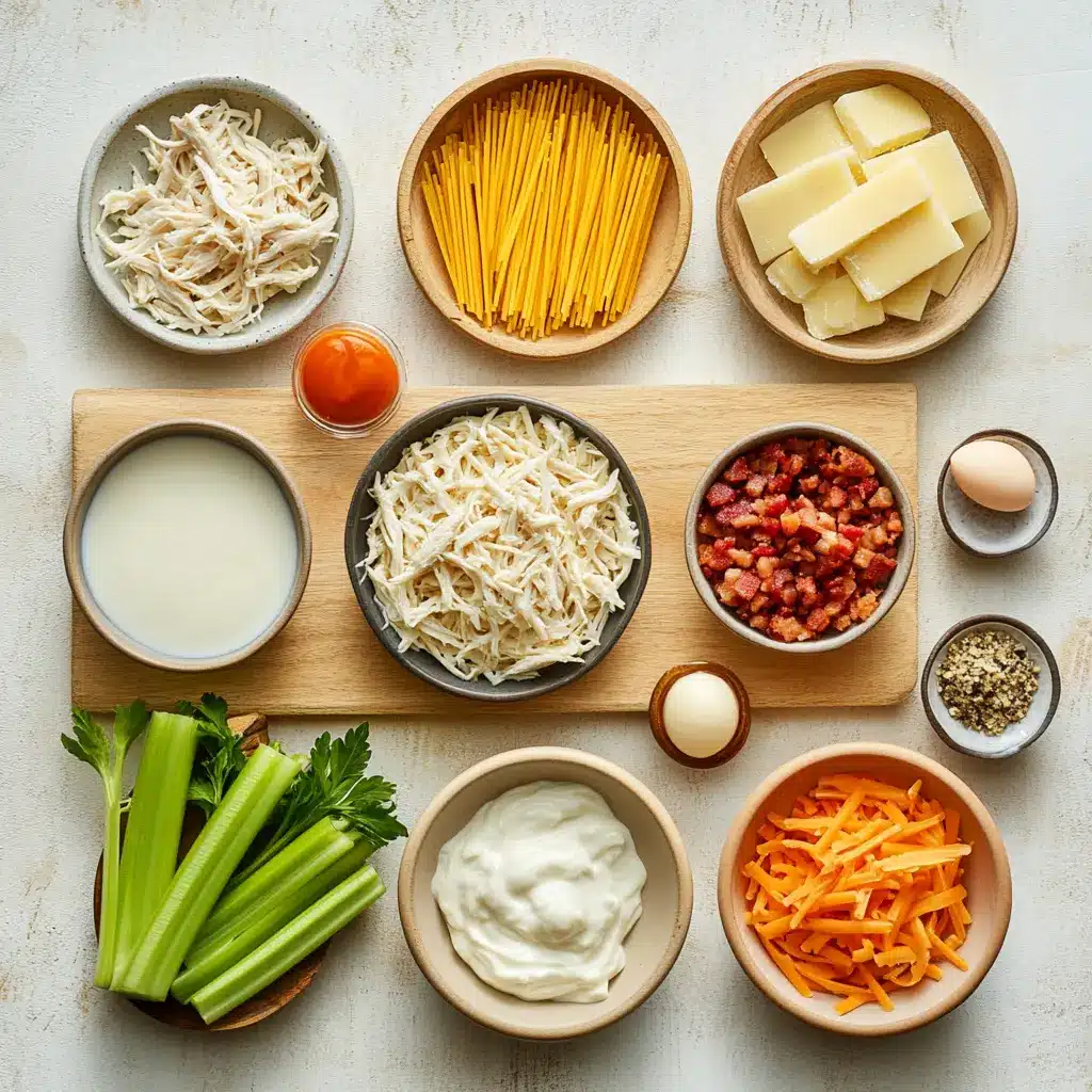 A warm bowl of creamy Crack Chicken Noodle Soup, garnished with fresh parsley and crispy bacon bits, ready to be served.