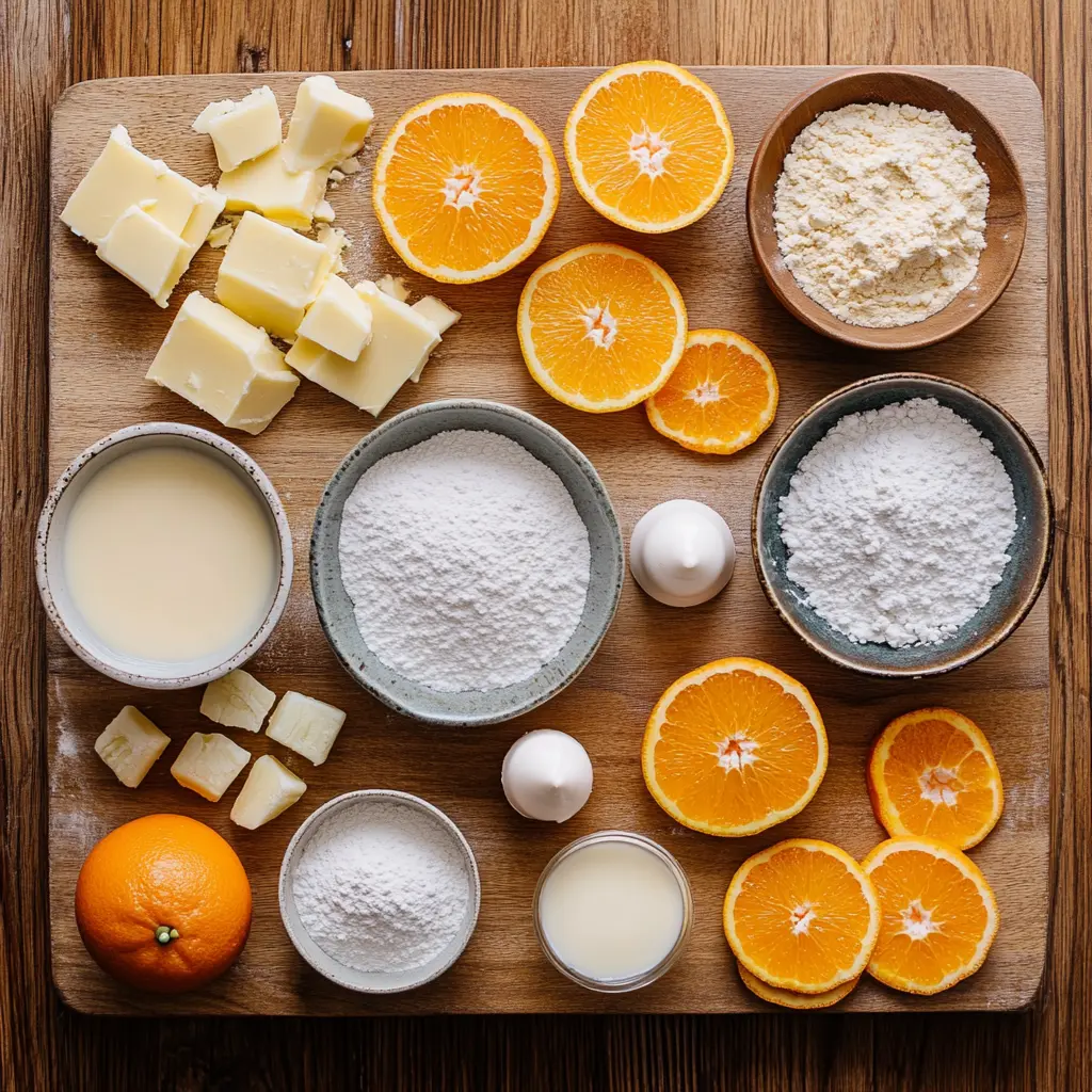 Vibrant Orange Creamsicle Cake, freshly baked and frosted, with a slice removed, showcasing moist vanilla layers and creamy orange-vanilla frosting. Garnish of fresh orange zest and orange slices.