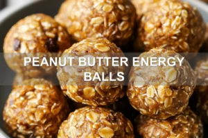 Peanut Butter Energy Balls: Simple and Delicious Treat PEANUT BUTTER ENERGY BALLS centered hero view, clean and uncluttered