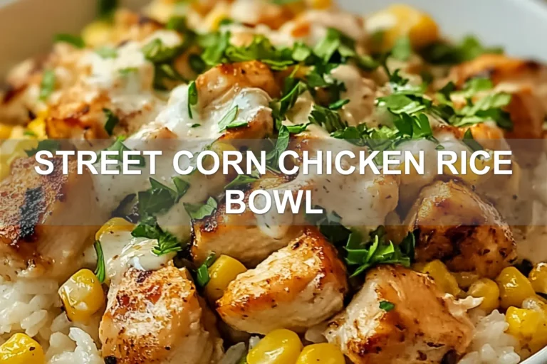 STREET CORN CHICKEN RICE BOWL centered hero view, clean and uncluttered