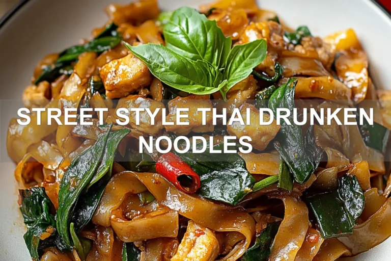 STREET STYLE THAI DRUNKEN NOODLES centered hero view, clean and uncluttered