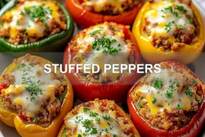 STUFFED PEPPERS centered hero view, clean and uncluttered