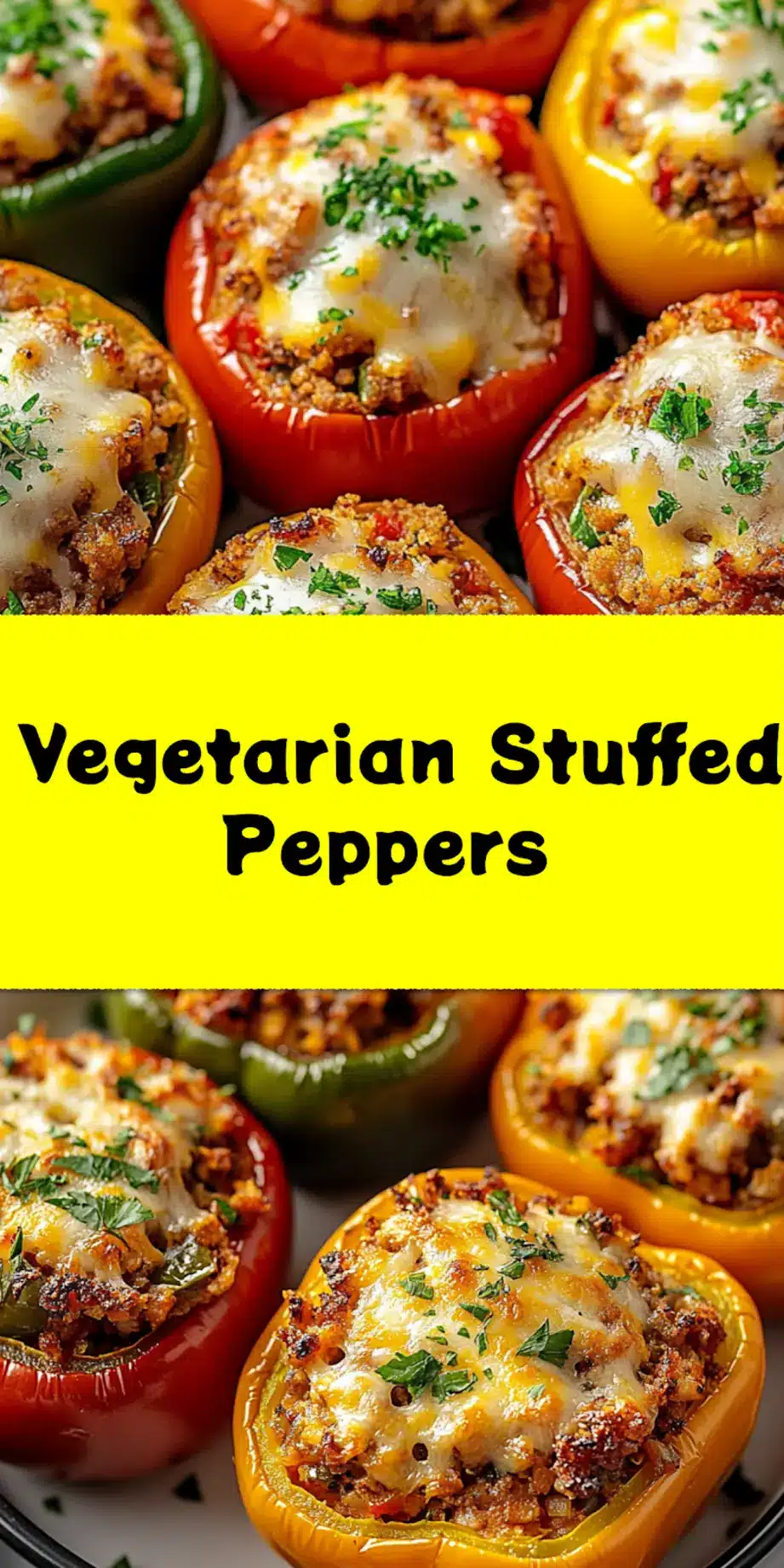 Pin for later: Classic Stuffed Bell Peppers recipe with ground beef, rice, and melted cheese, perfect for a comforting family dinner.