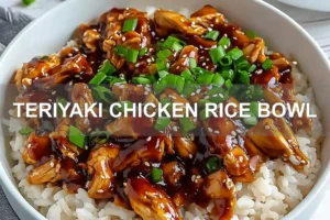 TERIYAKI CHICKEN RICE BOWL centered hero view, clean and uncluttered