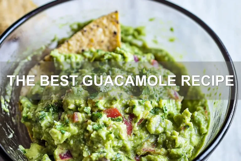 THE BEST GUACAMOLE RECIPE centered hero view, clean and uncluttered