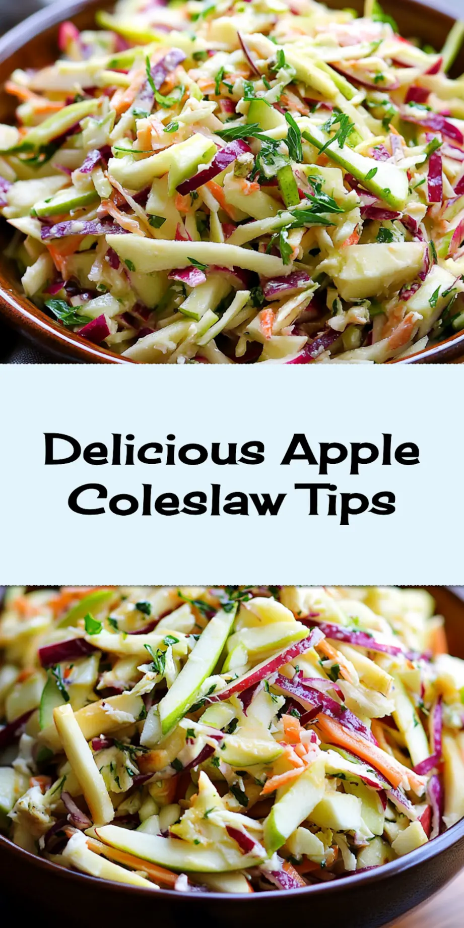 APPLE COLESLAW centered hero view, clean and uncluttered_pin