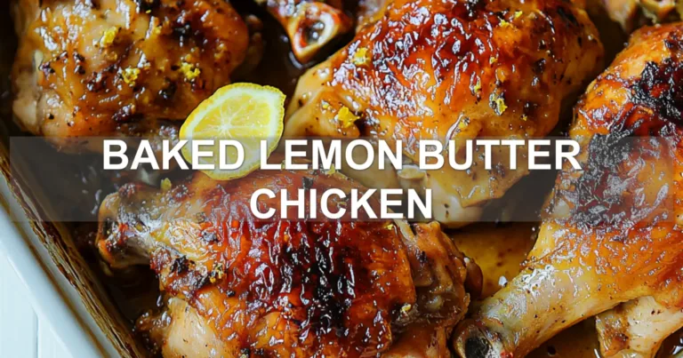 BAKED LEMON BUTTER CHICKEN centered hero view, clean and uncluttered