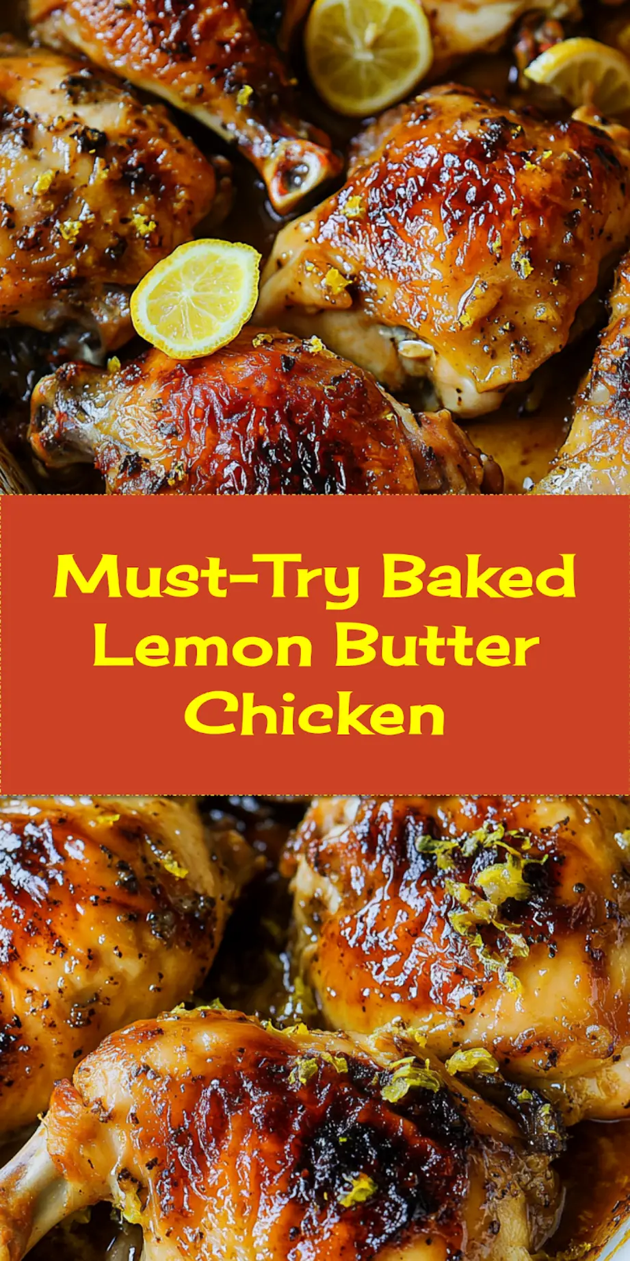 BAKED LEMON BUTTER CHICKEN centered hero view, clean and uncluttered_pin