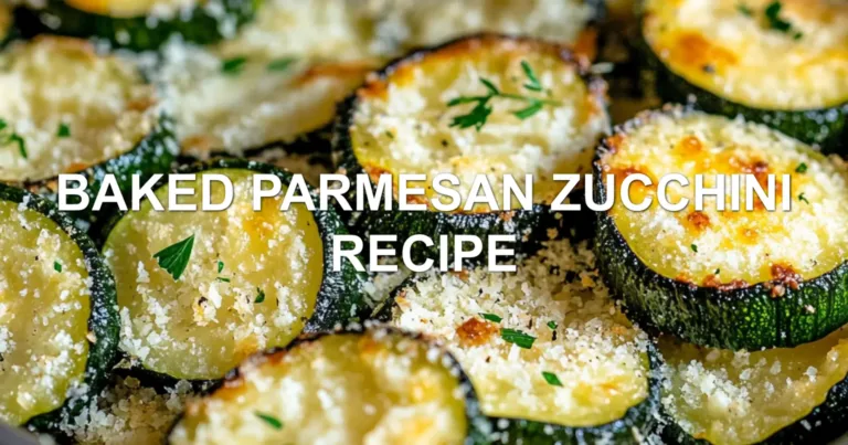 BAKED PARMESAN ZUCCHINI RECIPE centered hero view, clean and uncluttered