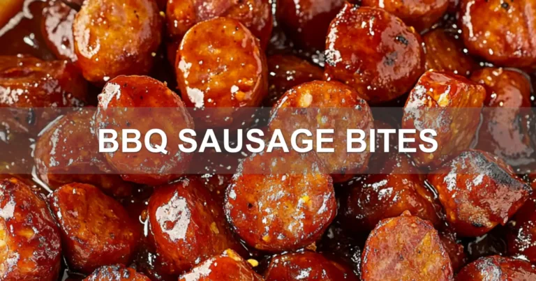 BBQ SAUSAGE BITES centered hero view, clean and uncluttered
