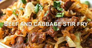 Quick Beef and Cabbage Stir Fry for a Simple Night BEEF AND CABBAGE STIR FRY centered hero view, clean and uncluttered