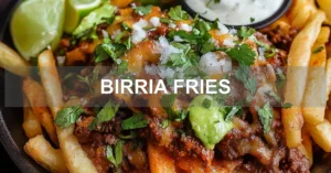 BIRRIA FRIES centered hero view, clean and uncluttered