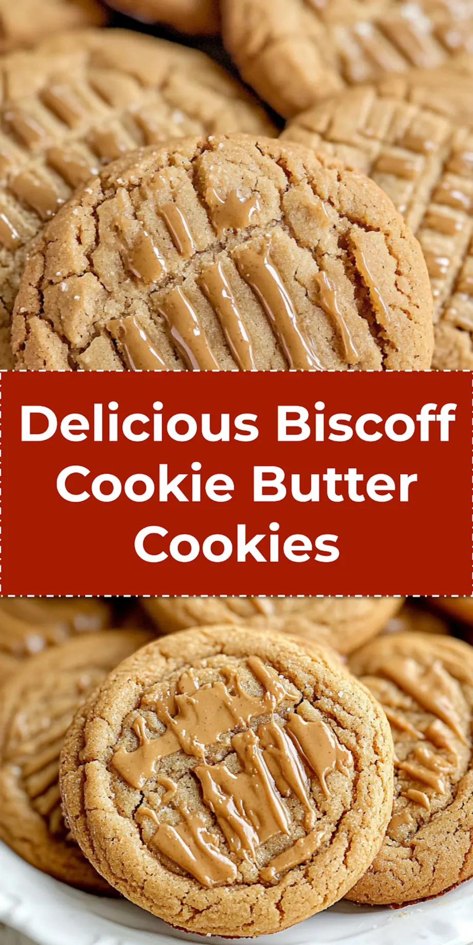 Irresistible Easy Biscoff Cookie Butter Cookies Recipe 4 BISCOFF COOKIE BUTTER COOKIES centered hero view clean and uncluttered_pin