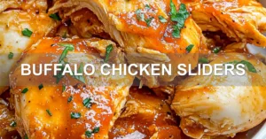 BUFFALO CHICKEN SLIDERS centered hero view, clean and uncluttered