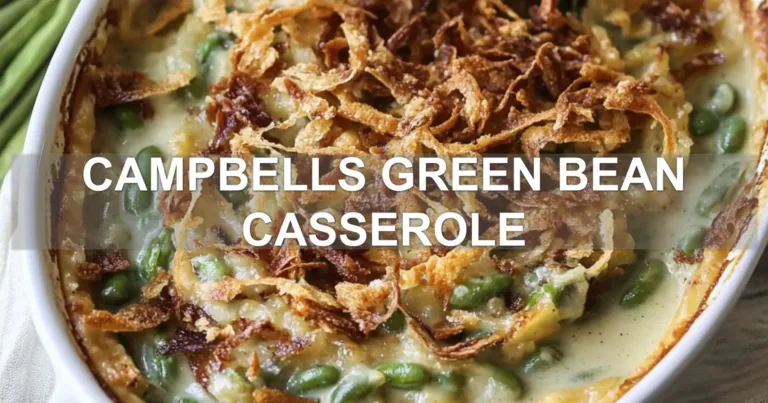 CAMPBELLS GREEN BEAN CASSEROLE centered hero view, clean and uncluttered