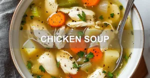 CHICKEN SOUP centered hero view, clean and uncluttered