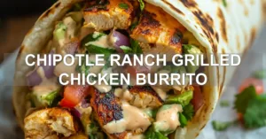 CHIPOTLE RANCH GRILLED CHICKEN BURRITO centered hero view, clean and uncluttered