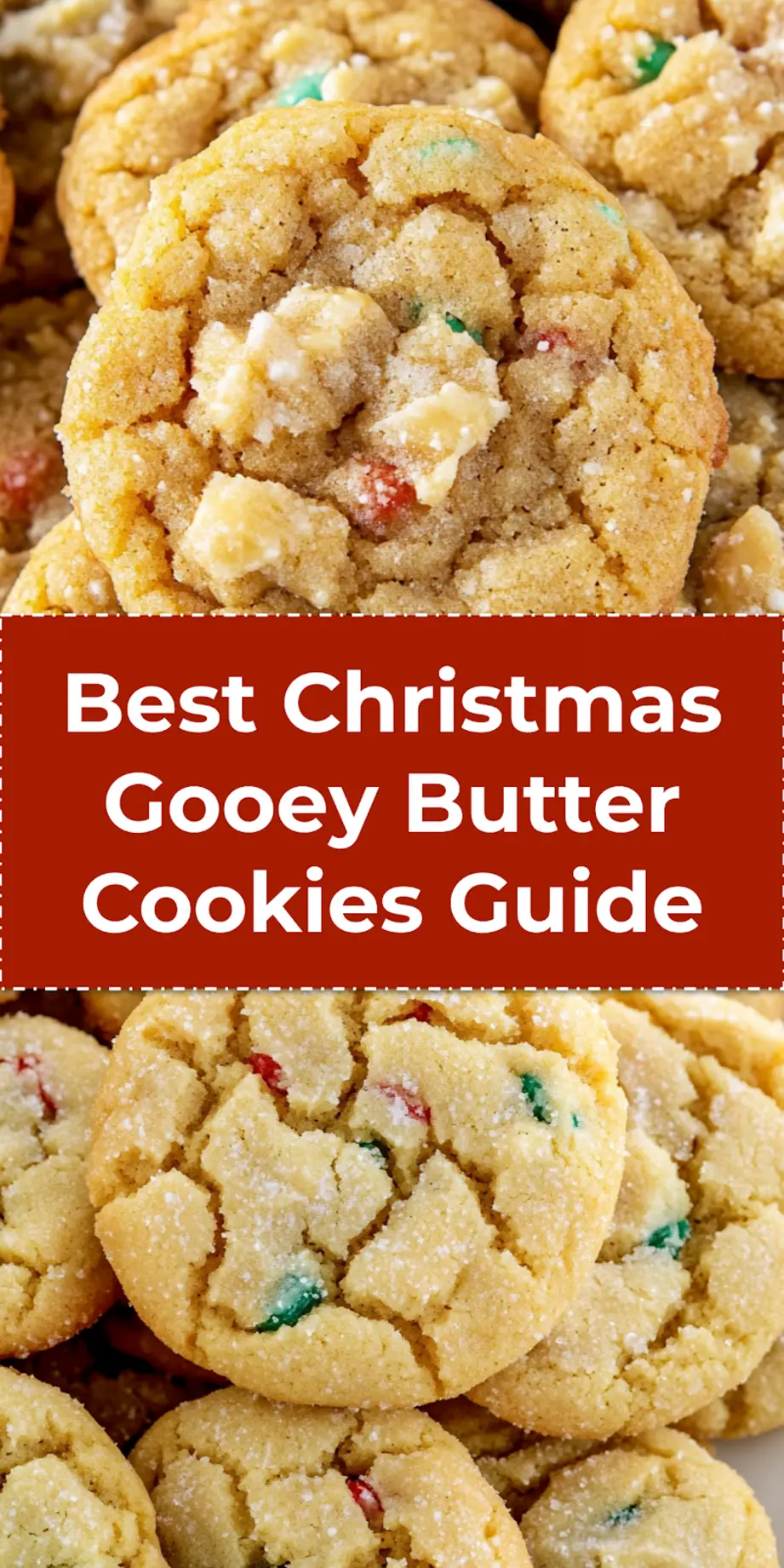 A festive plate of Christmas Gooey Butter Cookies, generously coated in powdered sugar, perfect for a holiday treat.