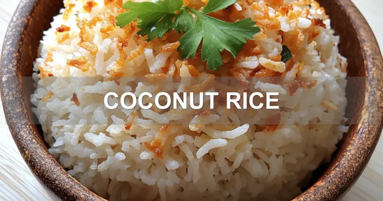COCONUT RICE centered hero view, clean and uncluttered