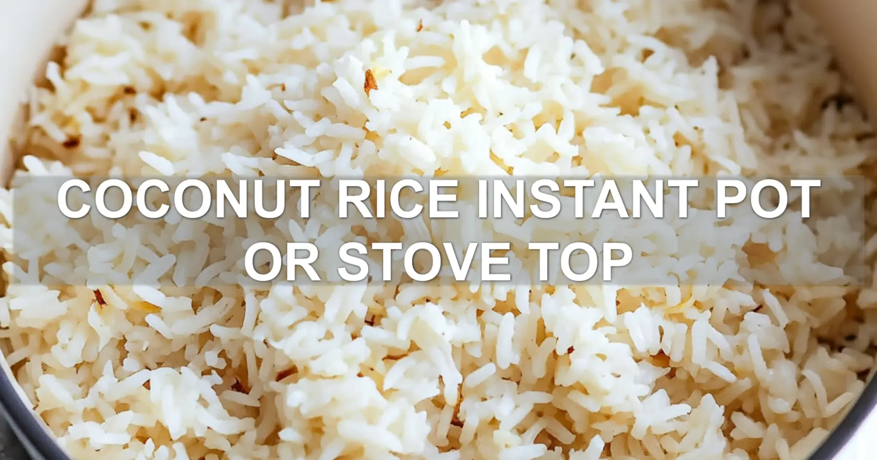 COCONUT RICE INSTANT POT OR STOVE TOP centered hero view, clean and uncluttered