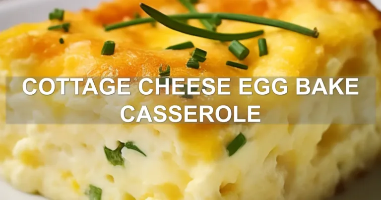 COTTAGE CHEESE EGG BAKE CASSEROLE centered hero view, clean and uncluttered