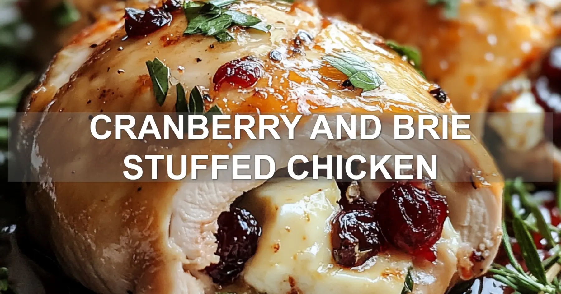 CRANBERRY AND BRIE STUFFED CHICKEN centered hero view, clean and uncluttered