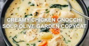 CREAMY CHICKEN GNOCCHI SOUP OLIVE GARDEN COPYCAT centered hero view, clean and uncluttered