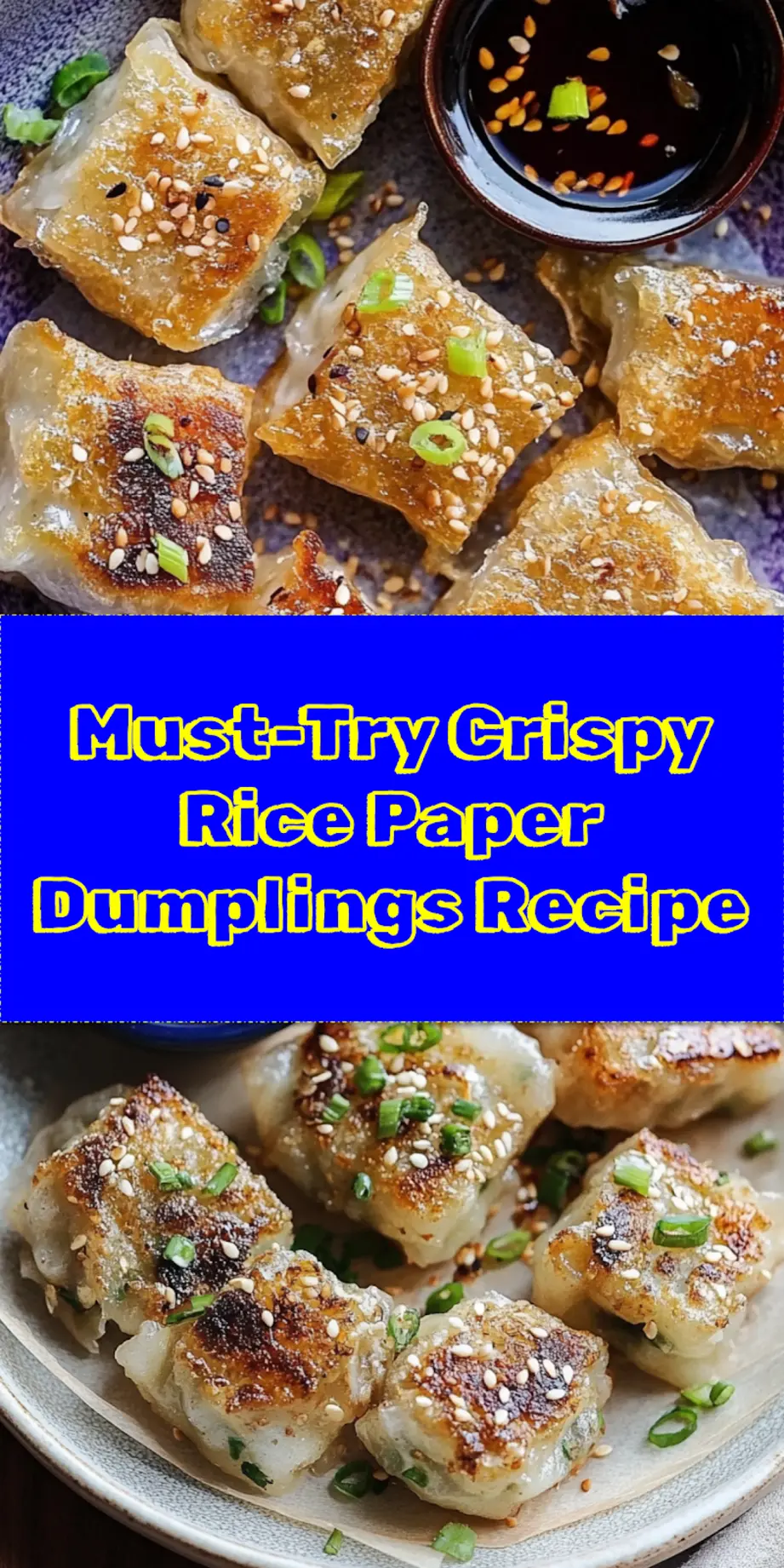 CRISPY RICE PAPER DUMPLINGS centered hero view, clean and uncluttered_pin