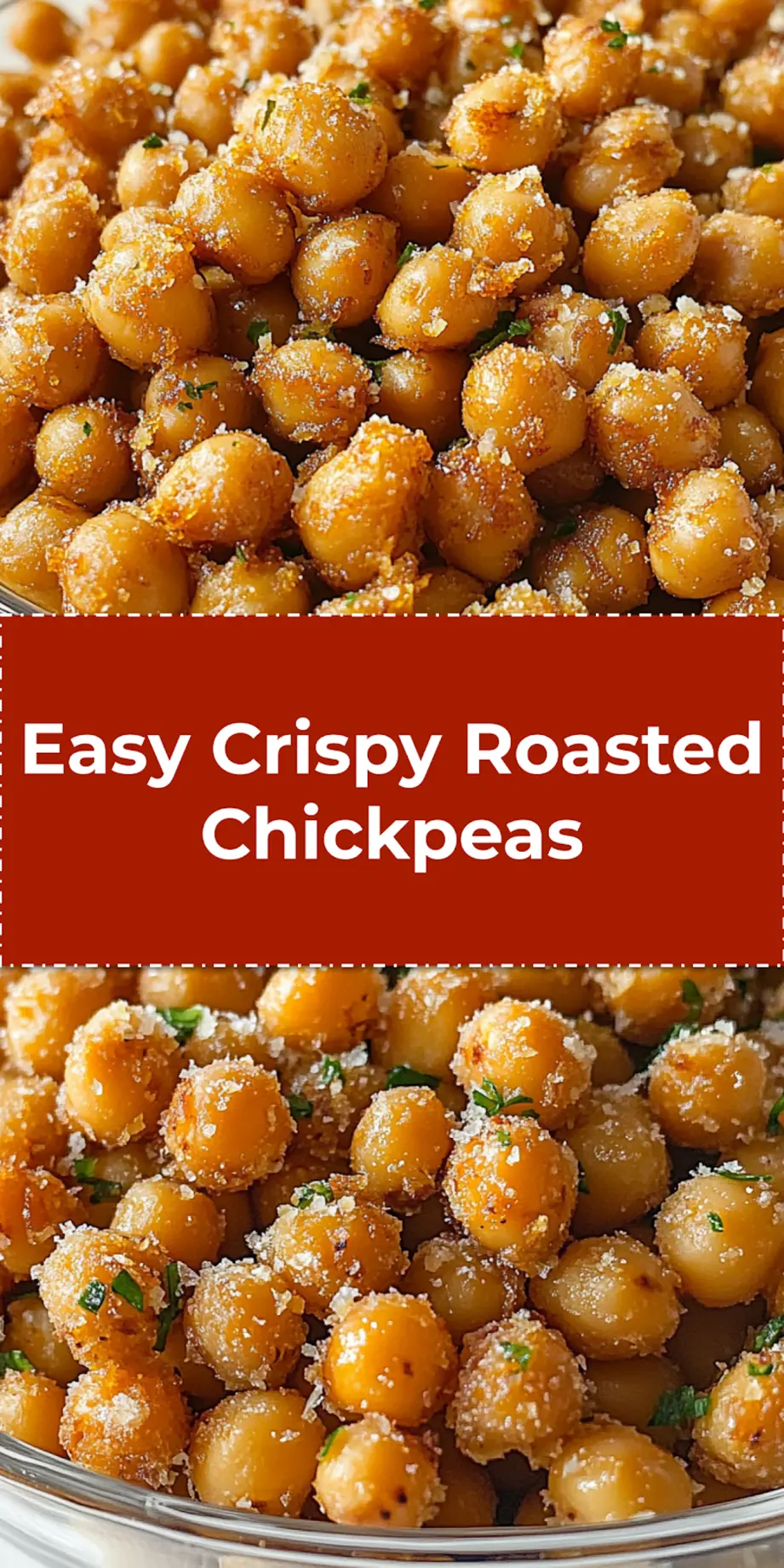 CRISPY ROASTED CHICKPEAS centered hero view, clean and uncluttered_pin