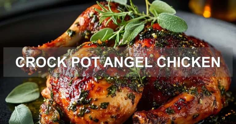 CROCK POT ANGEL CHICKEN centered hero view, clean and uncluttered