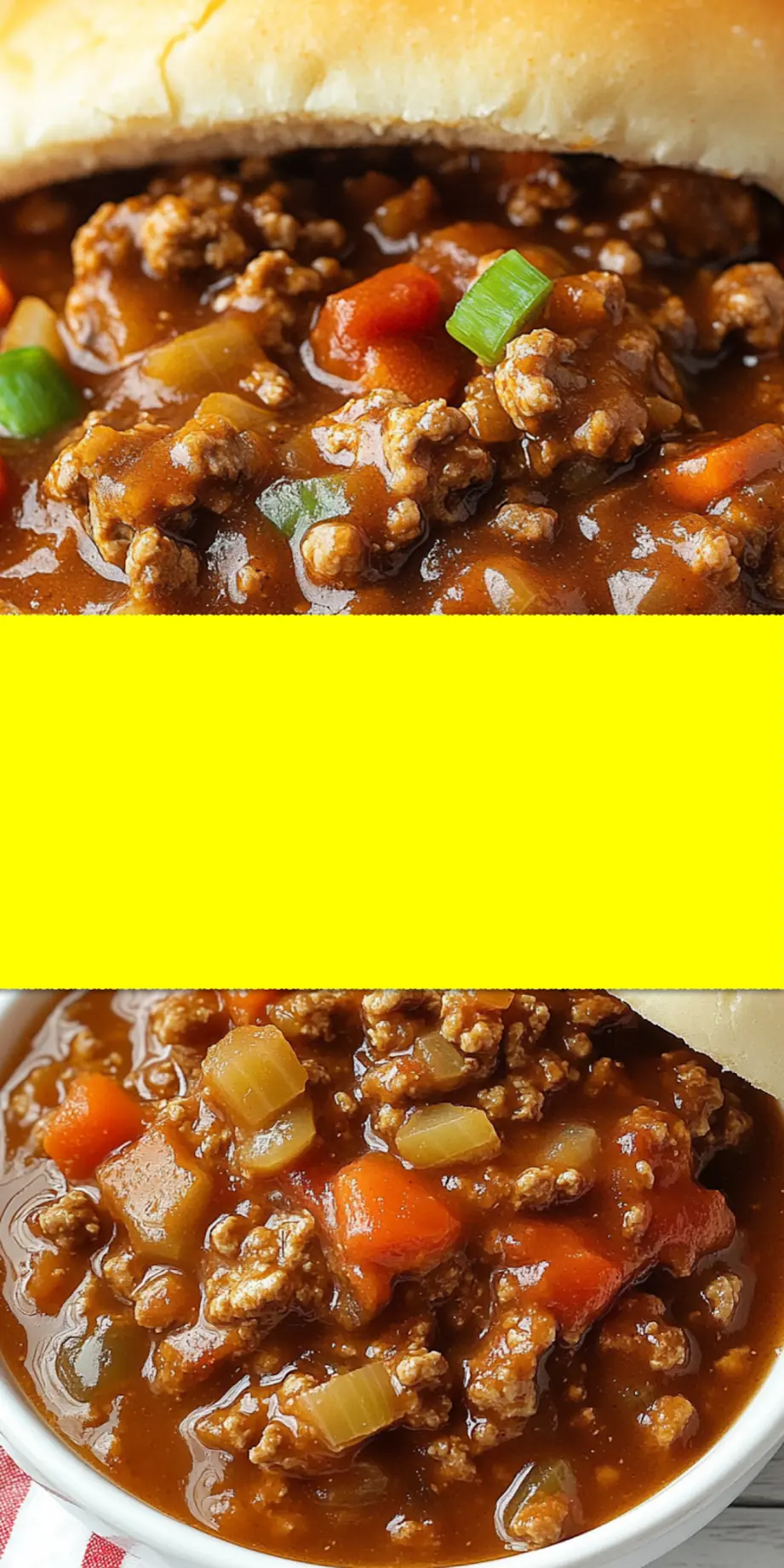 EASY 5 INGREDIENT SLOPPY JOES centered hero view, clean and uncluttered_pin
