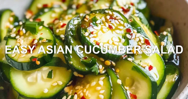 EASY ASIAN CUCUMBER SALAD centered hero view, clean and uncluttered