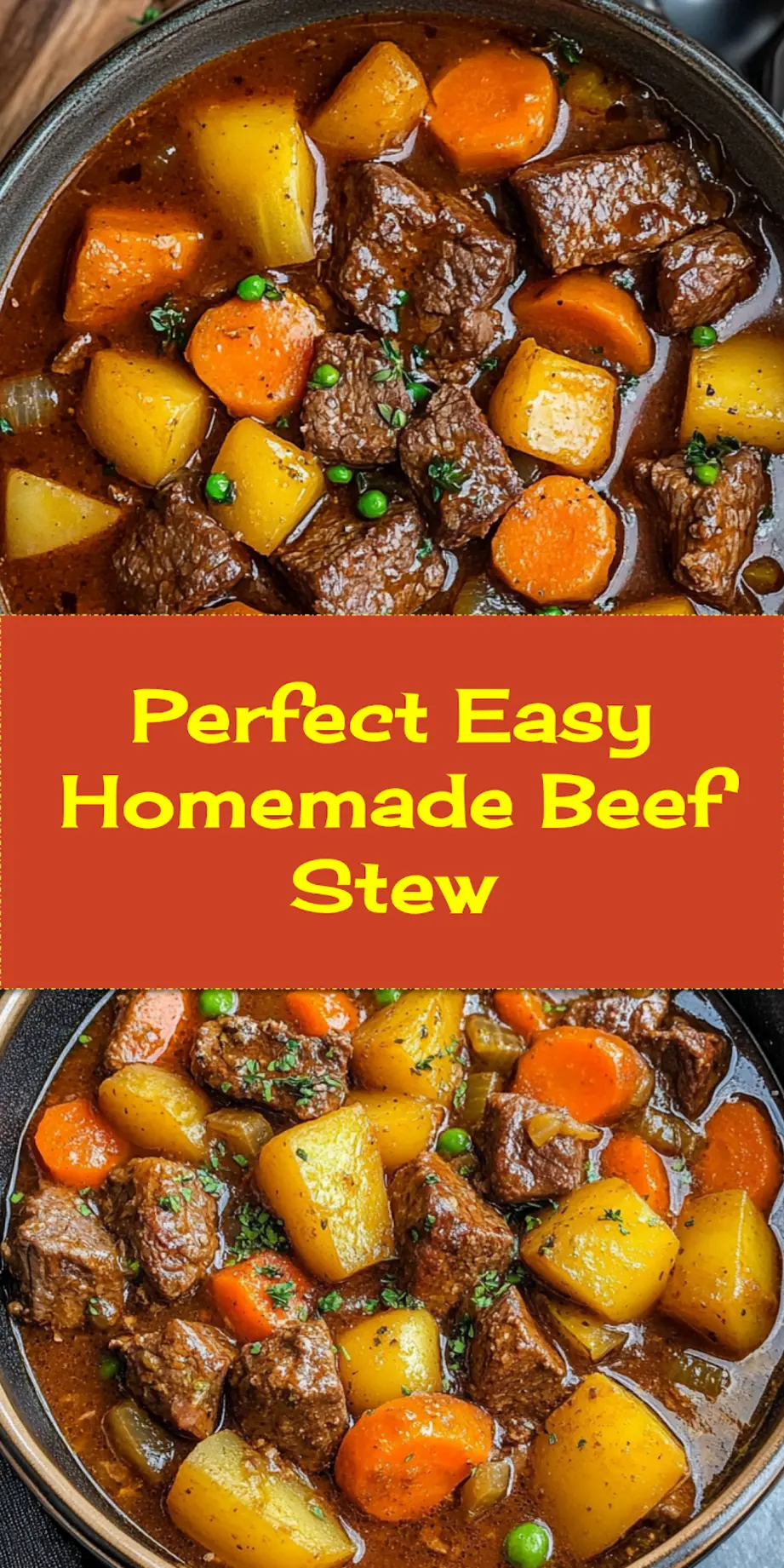 EASY HOMEMADE BEEF STEW centered hero view, clean and uncluttered_pin