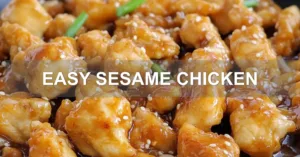 EASY SESAME CHICKEN centered hero view, clean and uncluttered