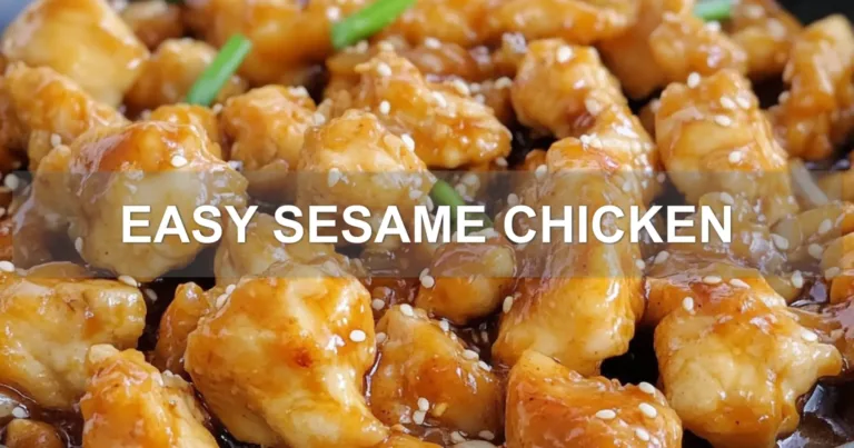 EASY SESAME CHICKEN centered hero view, clean and uncluttered