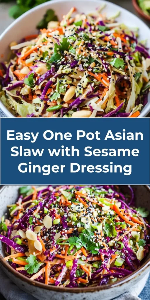 How to Make Asian Slaw with Sesame Ginger Dressing Easily 4 Easy One Pot Asian Slaw with Sesame Ginger Dressing