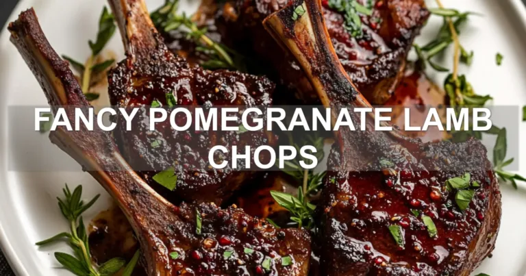 FANCY POMEGRANATE LAMB CHOPS centered hero view, clean and uncluttered