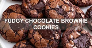 How to Make Fudgy Chocolate Brownie Cookies Delight FUDGY CHOCOLATE BROWNIE COOKIES centered hero view, clean and uncluttered