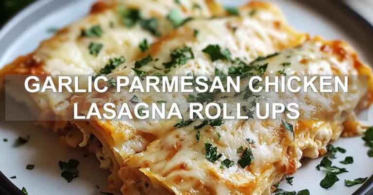 GARLIC PARMESAN CHICKEN LASAGNA ROLL UPS centered hero view, clean and uncluttered