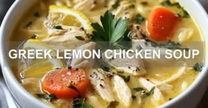 GREEK LEMON CHICKEN SOUP centered hero view, clean and uncluttered