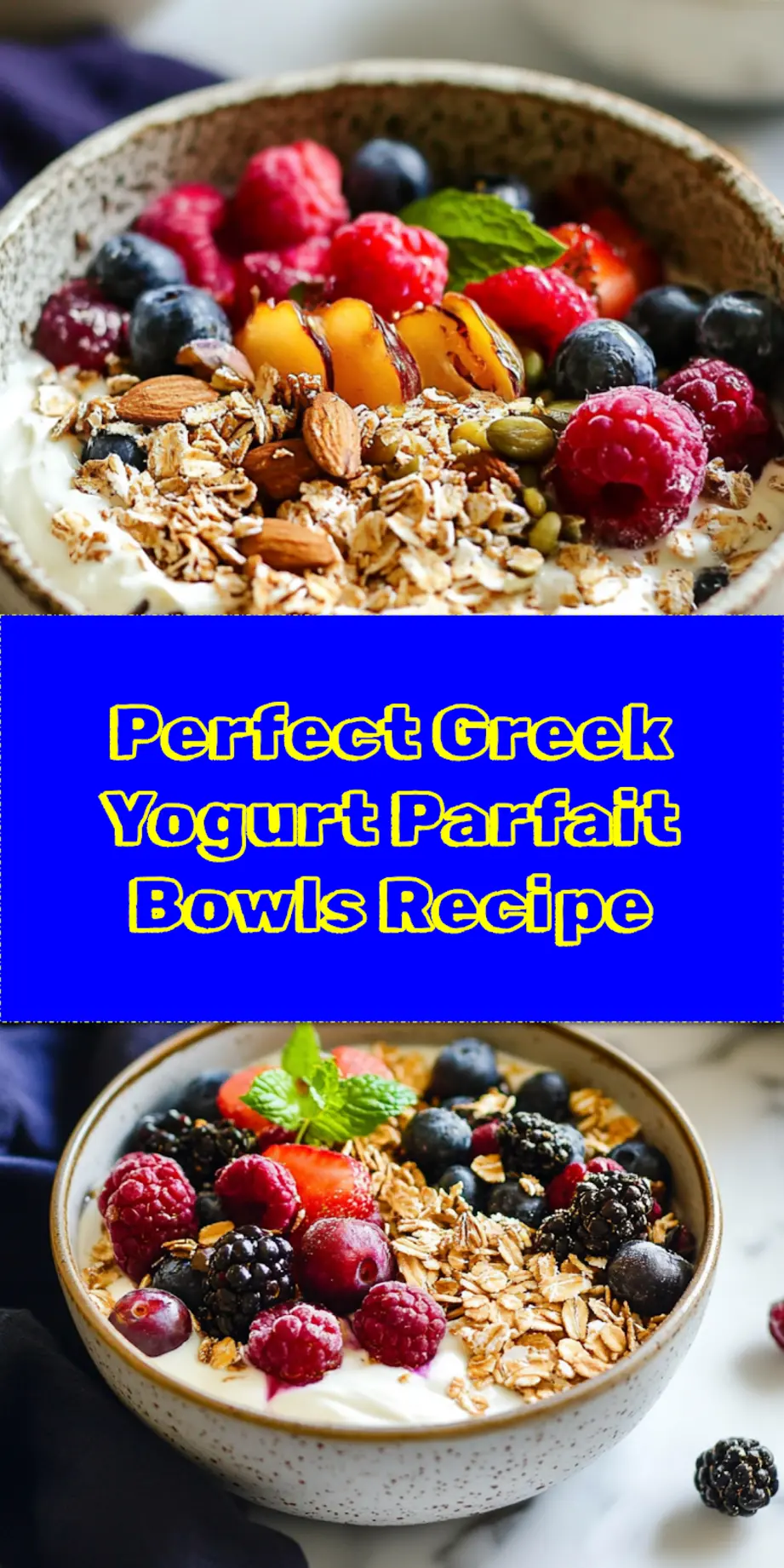 GREEK YOGURT PARFAIT BOWLS centered hero view, clean and uncluttered_pin