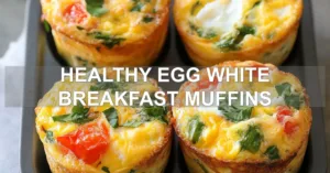 Quick and Delicious Healthy Egg White Breakfast Muffins HEALTHY EGG WHITE BREAKFAST MUFFINS centered hero view, clean and uncluttered