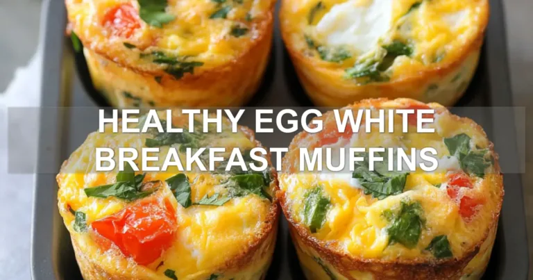 HEALTHY EGG WHITE BREAKFAST MUFFINS centered hero view, clean and uncluttered