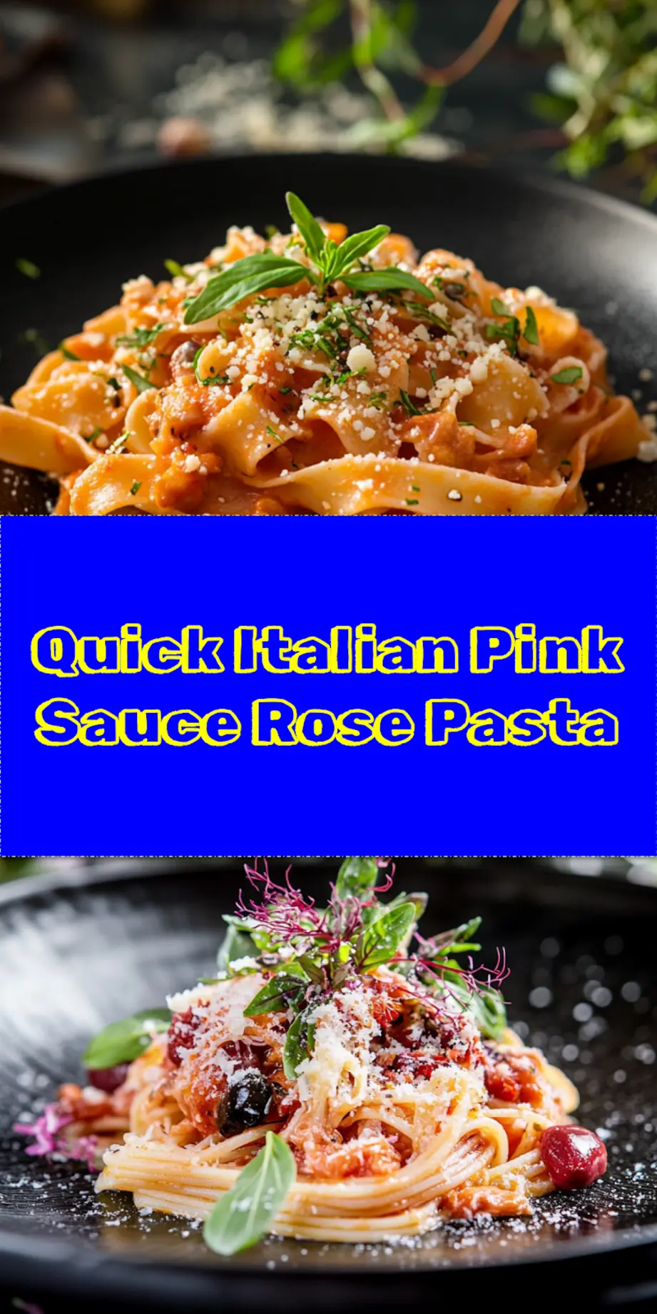 ITALIAN PINK SAUCE ROSE PASTA centered hero view, clean and uncluttered_pin