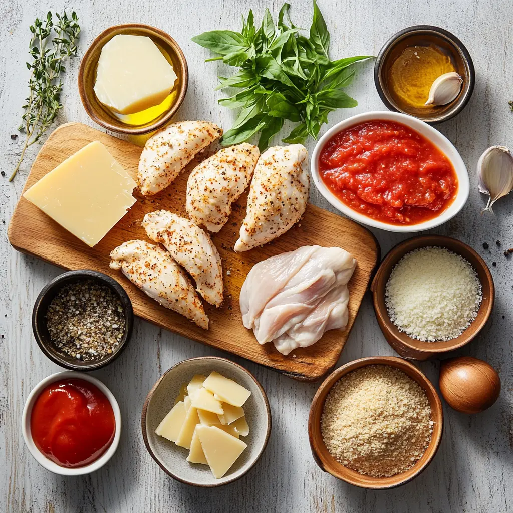 AIR FRYER CHICKEN PARMESAN centered hero view, clean and uncluttered
