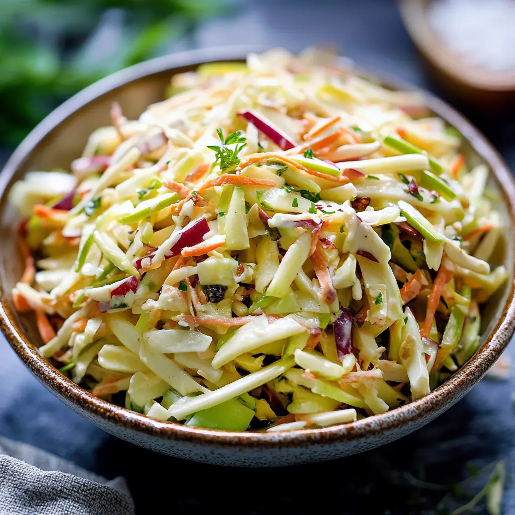 APPLE COLESLAW centered hero view, clean and uncluttered