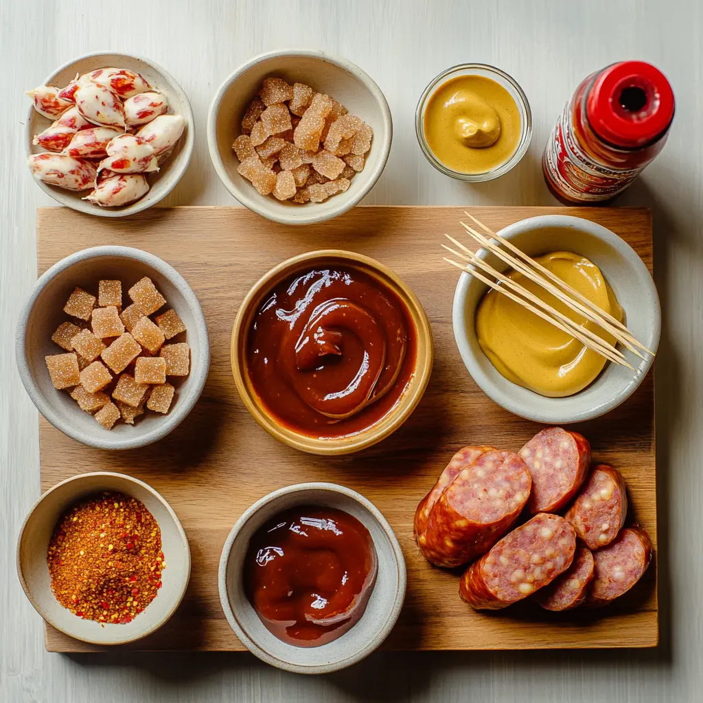 How to Make BBQ Sausage Bites The Easy Way 3 BBQ SAUSAGE BITES centered hero view, clean and uncluttered