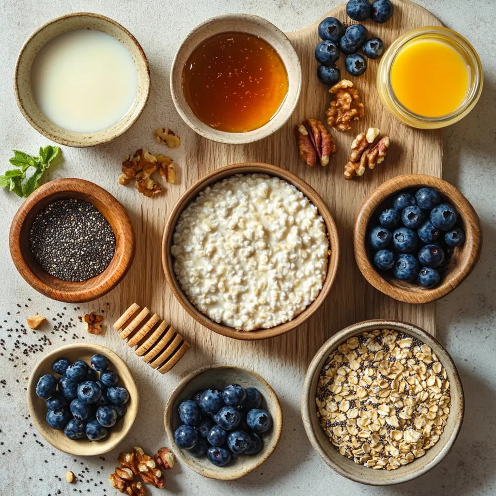 BLUEBERRY COTTAGE CHEESE BREAKFAST BAKE centered hero view, clean and uncluttered