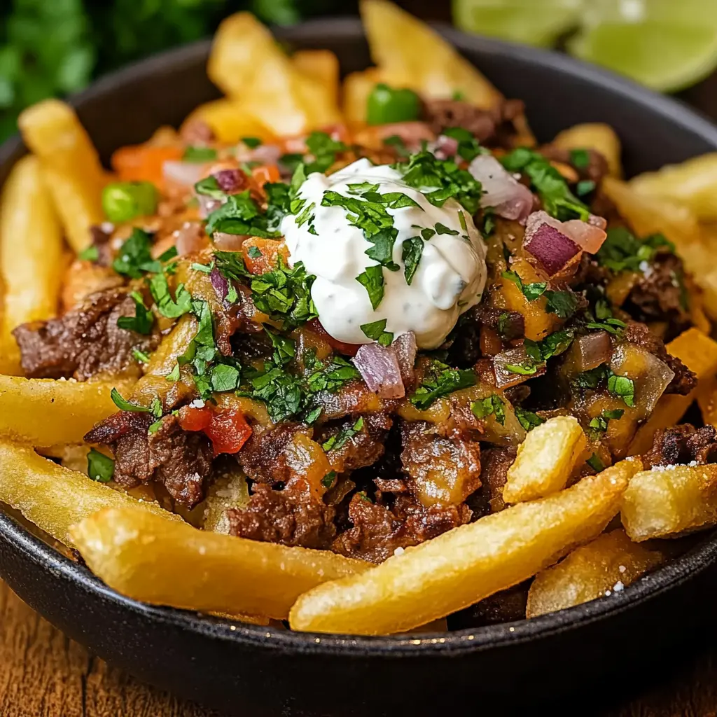 CARNE ASADA FRIES centered hero view, clean and uncluttered